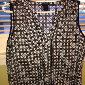 Express black and white work blouse